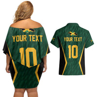 Custom Jamaican Cricket Jersey Special Edition 2024 Couples Matching Off Shoulder Short Dress and Hawaiian Shirt - Wonder Print Shop