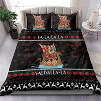 Vikings Christmas Bedding Set Santa Warrior on The Viking Ship with Xmas and Snowflake Pattern - Wonder Print Shop