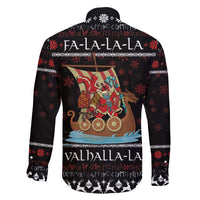 Vikings Christmas Family Matching Off Shoulder Short Dress and Hawaiian Shirt Santa Warrior on The Viking Ship with Xmas and Snowflake Pattern - Wonder Print Shop