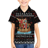 Vikings Christmas Family Matching Summer Maxi Dress and Hawaiian Shirt Santa Warrior on The Viking Ship with Xmas and Snowflake Pattern - Wonder Print Shop