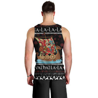 Vikings Christmas Men Tank Top Santa Warrior on The Viking Ship with Xmas and Snowflake Pattern - Wonder Print Shop