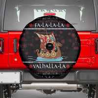 Vikings Christmas Spare Tire Cover Santa Warrior on The Viking Ship with Xmas and Snowflake Pattern - Wonder Print Shop