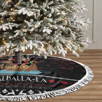 Vikings Christmas Tree Skirt Santa Warrior on The Viking Ship with Xmas and Snowflake Pattern - Wonder Print Shop