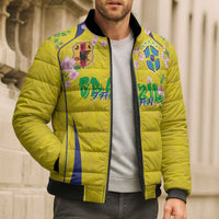 Custom Brazil Mashup Japan Football Cultural Bomber Puffer Jacket - Wonder Print Shop
