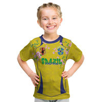 Custom Brazil Mashup Japan Football Cultural Kid T Shirt - Wonder Print Shop