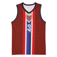 Custom Norwegian Football Basketball Jersey Norse Inspired Red Color - Wonder Print Shop