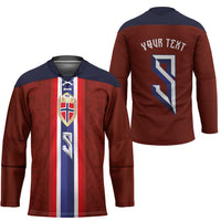 Custom Norwegian Football Hockey Jersey Norse Inspired Red Color - Wonder Print Shop