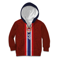 Custom Norwegian Football Kid Hoodie Norse Inspired Red Color - Wonder Print Shop