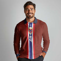 Custom Norwegian Football Long Sleeve Polo Shirt Norse Inspired Red Color - Wonder Print Shop