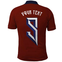 Custom Norwegian Football Polo Shirt Norse Inspired Red Color - Wonder Print Shop