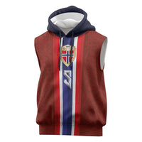 Custom Norwegian Football Sleeveless Hoodie Norse Inspired Red Color - Wonder Print Shop
