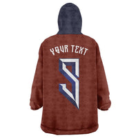 Custom Norwegian Football Wearable Blanket Hoodie Norse Inspired Red Color - Wonder Print Shop