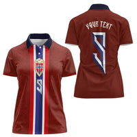 Custom Norwegian Football Women Polo Shirt Norse Inspired Red Color - Wonder Print Shop