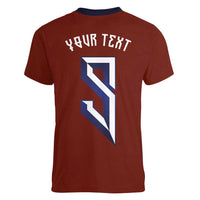 Custom Norwegian Football Women V-Neck T-Shirt Norse Inspired Red Color - Wonder Print Shop