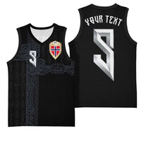 Custom Norwegian Football Basketball Jersey Norse Inspired Black Color - Wonder Print Shop