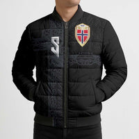 Custom Norwegian Football Bomber Puffer Jacket Norse Inspired Black Color - Wonder Print Shop