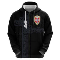 Custom Norwegian Football Hoodie Norse Inspired Black Color - Wonder Print Shop