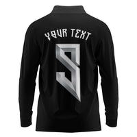Custom Norwegian Football Long Sleeve Polo Shirt Norse Inspired Black Color - Wonder Print Shop