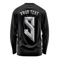 Custom Norwegian Football Long Sleeve Shirt Norse Inspired Black Color - Wonder Print Shop