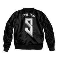 Custom Norwegian Football Sleeve Zip Bomber Jacket Norse Inspired Black Color - Wonder Print Shop