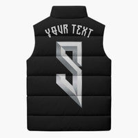 Custom Norwegian Football Sleeveless Puffer Jacket Norse Inspired Black Color - Wonder Print Shop