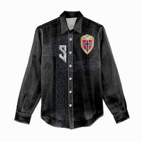 Custom Norwegian Football Women Casual Shirt Norse Inspired Black Color - Wonder Print Shop