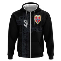 Custom Norwegian Football Zip Hoodie Norse Inspired Black Color - Wonder Print Shop