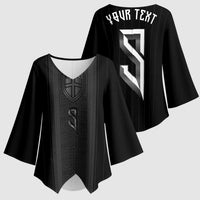 Custom Norwegian Football Kimono Sleeve Blouse Runic and Nordic Motifs - Wonder Print Shop