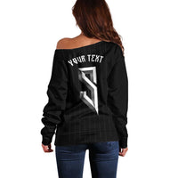 Custom Norwegian Football Off Shoulder Sweater Runic and Nordic Motifs - Wonder Print Shop