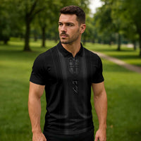 Custom Norwegian Football Zipper Polo Shirt Runic and Nordic Motifs - Wonder Print Shop