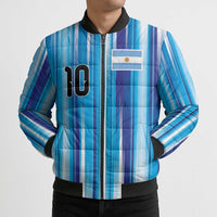 Custom Argentina Football Bomber Puffer Jacket La Albiceleste 2026 - Wonder Print Shop