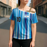 Custom Argentina Football Cross Shoulder Shirt La Albiceleste 2026 - Wonder Print Shop