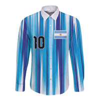 Custom Argentina Football Long Sleeve Button Shirt La Albiceleste 2026 - Wonder Print Shop