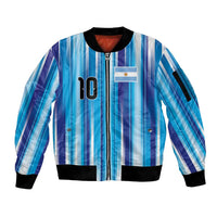 Custom Argentina Football Sleeve Zip Bomber Jacket La Albiceleste 2026 - Wonder Print Shop