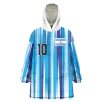 Custom Argentina Football Wearable Blanket Hoodie La Albiceleste 2026 - Wonder Print Shop