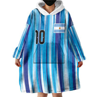 Custom Argentina Football Wearable Blanket Hoodie La Albiceleste 2026 - Wonder Print Shop