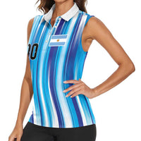 Custom Argentina Football Women Sleeveless Polo Shirt La Albiceleste 2026 - Wonder Print Shop