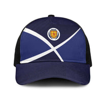 Scotland Football Mesh Trucker Cap Tartan Patchwork Pattern Scottish Saltire Flag Style