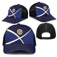 Scotland Football Mesh Trucker Cap Tartan Patchwork Pattern Scottish Saltire Flag Style