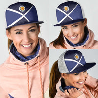 Scotland Football Mesh Trucker Cap Tartan Patchwork Pattern Scottish Saltire Flag Style