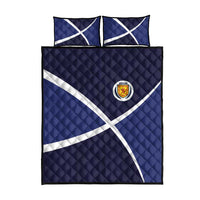 Scotland Football Quilt Bed Set Tartan Patchwork Pattern Scottish Saltire Flag Style