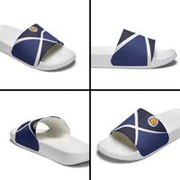 Scotland Football Slide Sandals Tartan Patchwork Pattern Scottish Saltire Flag Style