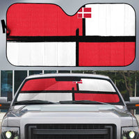 Denmark Football Auto Sun Shade White Grunge Line and Rune Inspired Sporty Style