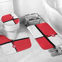 Denmark Football Bathroom Set White Grunge Line and Rune Inspired Sporty Style