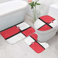Denmark Football Bathroom Set White Grunge Line and Rune Inspired Sporty Style