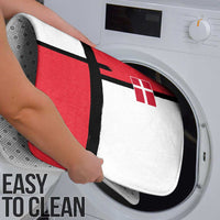 Denmark Football Bathroom Set White Grunge Line and Rune Inspired Sporty Style