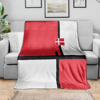 Denmark Football Blanket White Grunge Line and Rune Inspired Sporty Style