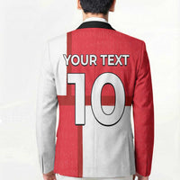 Custom Denmark Football Blazer White Grunge Line and Rune Inspired Sporty Style