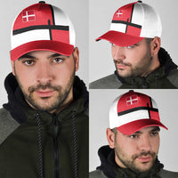 Denmark Football Classic Cap White Grunge Line and Rune Inspired Sporty Style