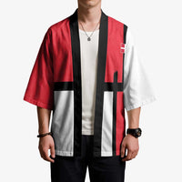 Custom Denmark Football Kimono White Grunge Line and Rune Inspired Sporty Style